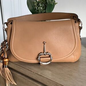 Gucci Camel Leather Shoulder Bag